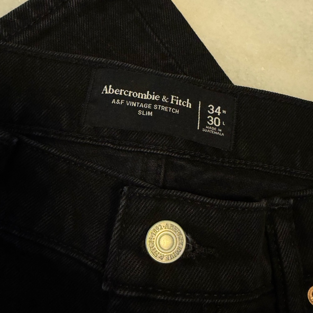 Abercrombie & Fitch Men's Black Slim Jeans NWT - Picture 3 of 9